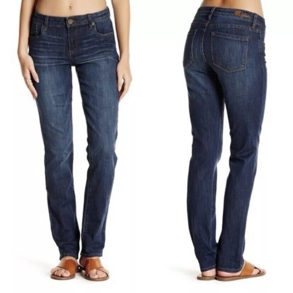Kut from Kloth-Mid Rise Straight Boyfriend Jeans Size 8